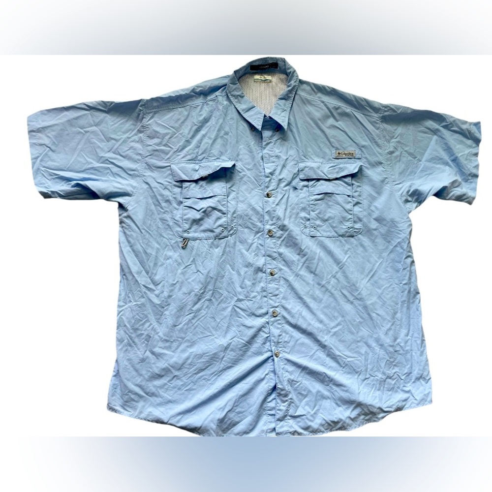 Columbia Men's Big & Tall Blue Short Sleeve Fishing Shirt